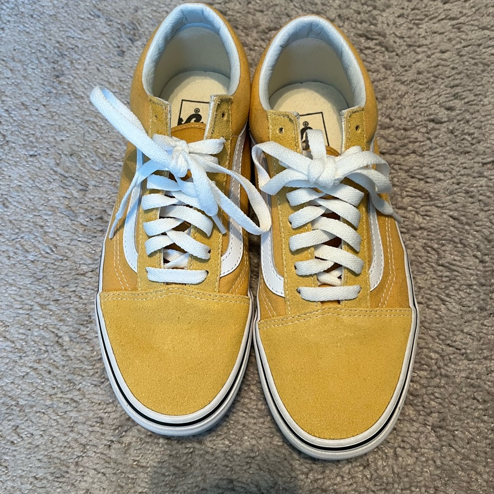 Yellow and White vans Sneakers sz8